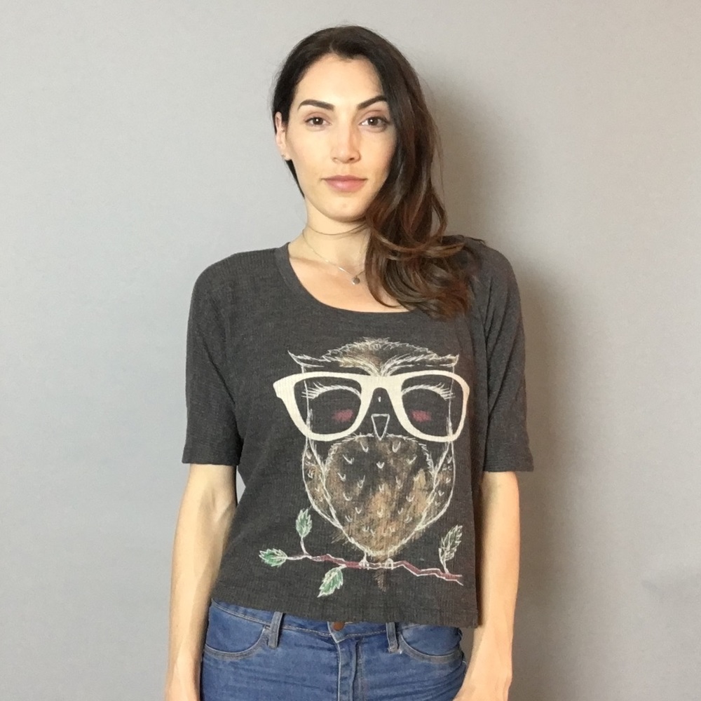 SOLD — Owl Oversized Graphic Knit Top